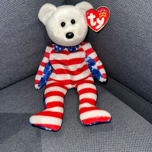 Ty Beanie Baby Liberty Bear Red, White & Blue 4531 NWT Vintage P.E. Pellets